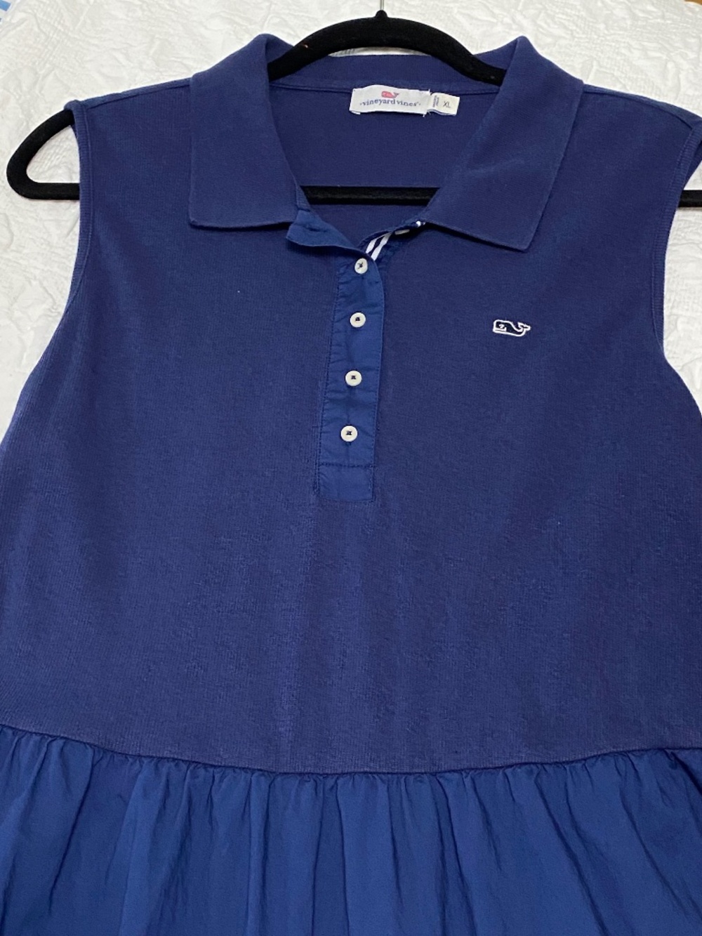 Vineyard Vines Navy Mixed Media Dress XL